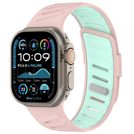 Oblique Buckle Breathable Two-Color Silicone Watch Band, For Apple Watch 46mm / 49mm / 45mm / 44mm - DealBuddy
