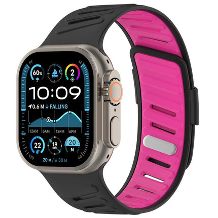 Oblique Buckle Breathable Two-Color Silicone Watch Band