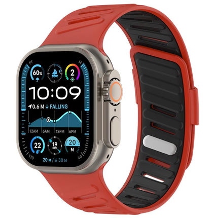 Oblique Buckle Breathable Two-Color Silicone Watch Band, For Apple Watch 46mm / 49mm / 45mm / 44mm - DealBuddy