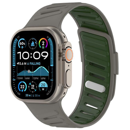 Oblique Buckle Breathable Two-Color Silicone Watch Band