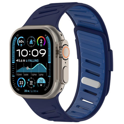 Oblique Buckle Breathable Two-Color Silicone Watch Band