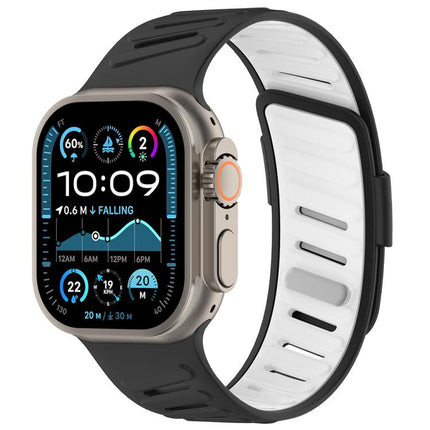 Oblique Buckle Breathable Two-Color Silicone Watch Band, For Apple Watch 46mm / 49mm / 45mm / 44mm - DealBuddy