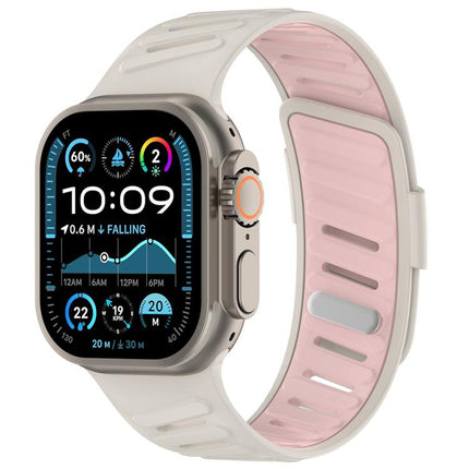 Oblique Buckle Breathable Two-Color Silicone Watch Band, For Apple Watch 46mm / 49mm / 45mm / 44mm - DealBuddy