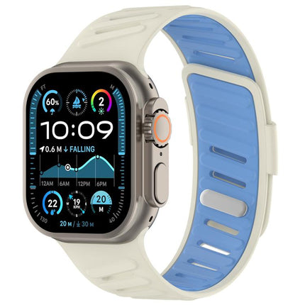 Oblique Buckle Breathable Two-Color Silicone Watch Band, For Apple Watch 46mm / 49mm / 45mm / 44mm - DealBuddy