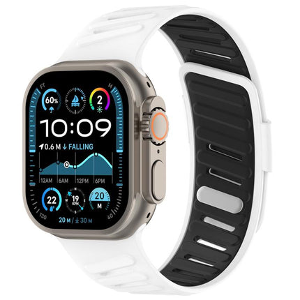 Oblique Buckle Breathable Two-Color Silicone Watch Band, For Apple Watch 46mm / 49mm / 45mm / 44mm - DealBuddy