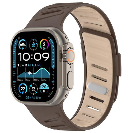 Oblique Buckle Breathable Two-Color Silicone Watch Band, For Apple Watch 46mm / 49mm / 45mm / 44mm - DealBuddy