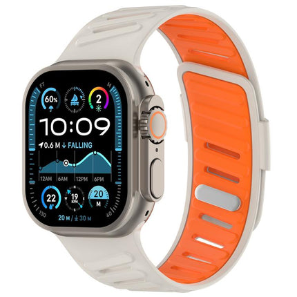 Oblique Buckle Breathable Two-Color Silicone Watch Band, For Apple Watch 46mm / 49mm / 45mm / 44mm - DealBuddy