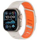 Oblique Buckle Breathable Two-Color Silicone Watch Band, For Apple Watch 46mm / 49mm / 45mm / 44mm - DealBuddy