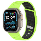 For Apple Watch 46mm / 49mm / 45mm / 44mm / Fluorescent Green Black