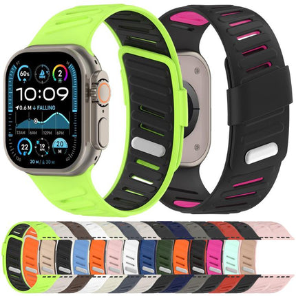 Oblique Buckle Breathable Two-Color Silicone Watch Band, For Apple Watch 46mm / 49mm / 45mm / 44mm - DealBuddy