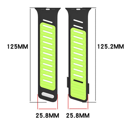 Oblique Buckle Breathable Two-Color Silicone Watch Band