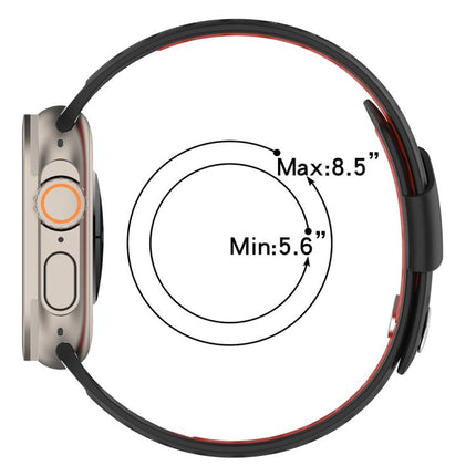 Oblique Buckle Breathable Two-Color Silicone Watch Band, For Apple Watch 46mm / 49mm / 45mm / 44mm - DealBuddy