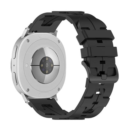 Black Buckle Round Tail Silicone Watch Band