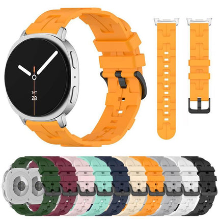 Black Buckle Round Tail Silicone Watch Band