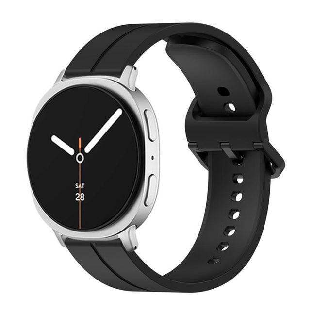 Colorful Buckle Grooved Silicone Watch Band