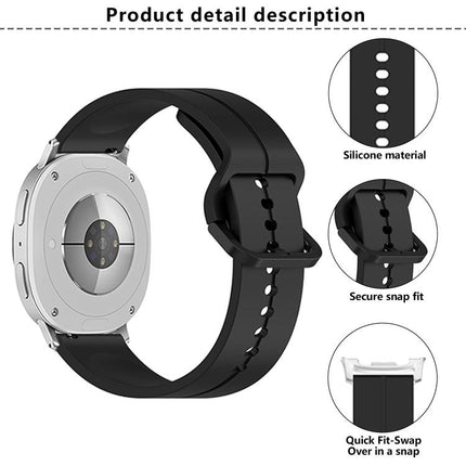 Colorful Buckle Grooved Silicone Watch Band, For Samsung Galaxy Watch8 / Watch8 Classic - DealBuddy