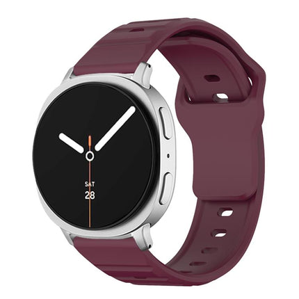 Wave Texture Stud Buckle Silicone Watch Band