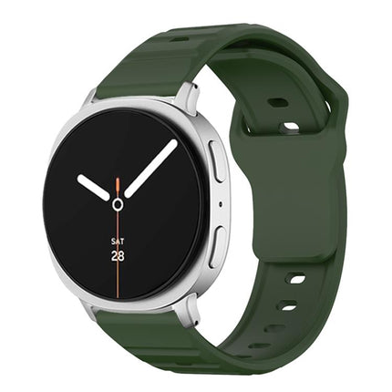 Wave Texture Stud Buckle Silicone Watch Band