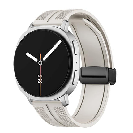 Fold Magnetic Buckle Hybrid Nylon Silicone Watch Band