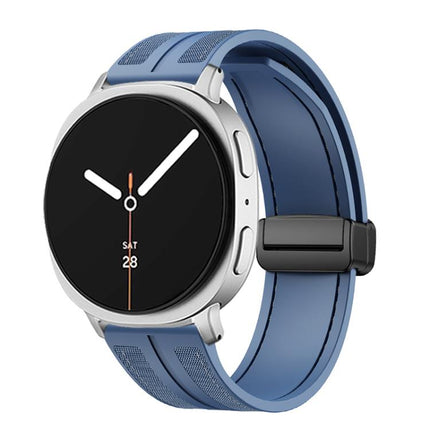 Fold Magnetic Buckle Hybrid Nylon Silicone Watch Band