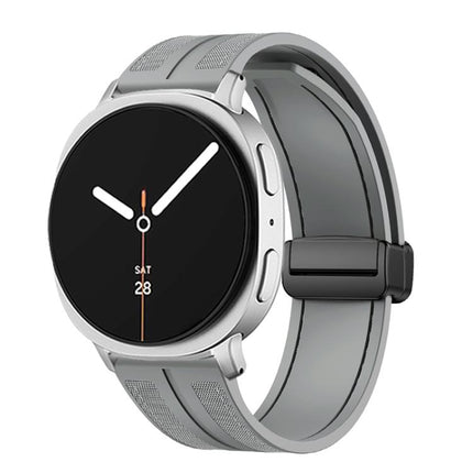 Fold Magnetic Buckle Hybrid Nylon Silicone Watch Band
