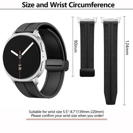 Fold Magnetic Buckle Hybrid Nylon Silicone Watch Band