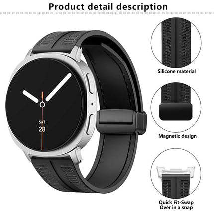 Fold Magnetic Buckle Hybrid Nylon Silicone Watch Band