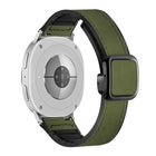 Square Magnetic Buckle Leather Skin Silicone Watch Band