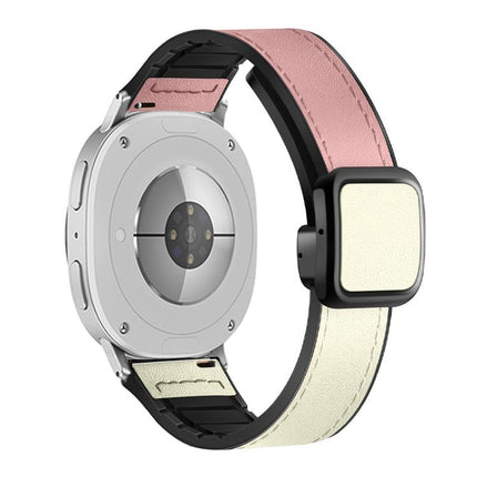 Square Magnetic Buckle Leather Skin Silicone Watch Band