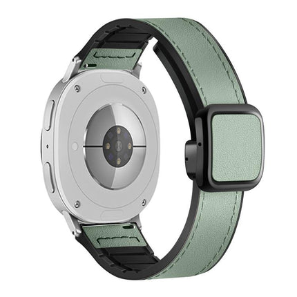 Square Magnetic Buckle Leather Skin Silicone Watch Band
