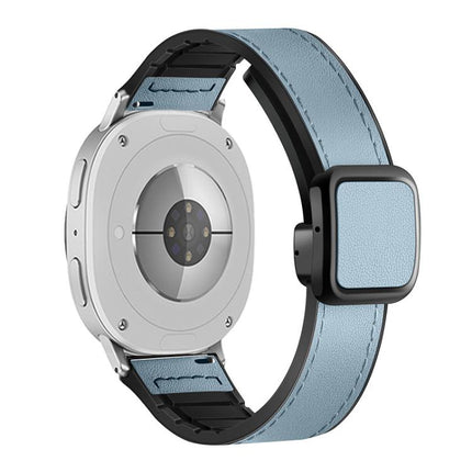 Square Magnetic Buckle Leather Skin Silicone Watch Band