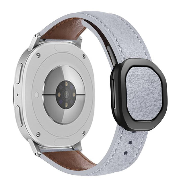 Magnetic Fold Genuine Buckle Leather Watch Band, For Samsung Galaxy Watch8 / Watch8 Classic - DealBuddy