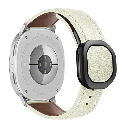 Magnetic Fold Genuine Buckle Leather Watch Band, For Samsung Galaxy Watch8 / Watch8 Classic - DealBuddy