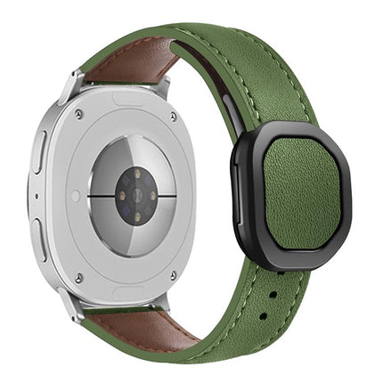 Magnetic Fold Genuine Buckle Leather Watch Band, For Samsung Galaxy Watch8 / Watch8 Classic - DealBuddy