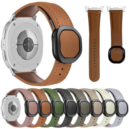 Magnetic Fold Genuine Buckle Leather Watch Band, For Samsung Galaxy Watch8 / Watch8 Classic - DealBuddy
