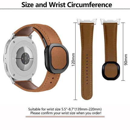 Magnetic Fold Genuine Buckle Leather Watch Band, For Samsung Galaxy Watch8 / Watch8 Classic - DealBuddy