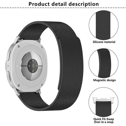 Cloud Wood Grain Magnetic Silicone Watch Band, For Samsung Galaxy Watch8 / Watch8 Classic - DealBuddy