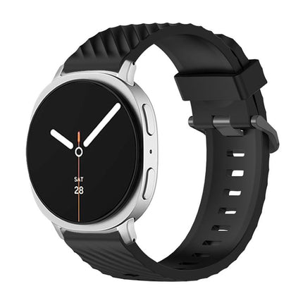 Black Buckle Spruce Silicone Watch Band