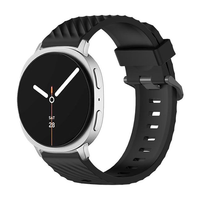 Black Buckle Spruce Silicone Watch Band