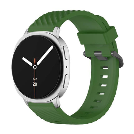 Black Buckle Spruce Silicone Watch Band