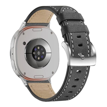 Round Tail Square Buckle Leather Watch Band, For Samsung Galaxy Watch8 / Watch8 Classic - DealBuddy
