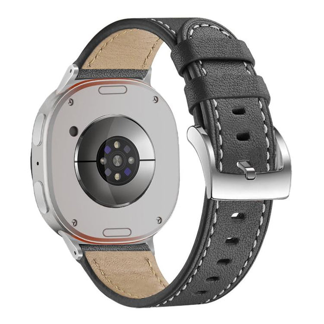 Round Tail Square Buckle Leather Watch Band, For Samsung Galaxy Watch8 / Watch8 Classic - DealBuddy