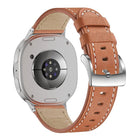 Round Tail Square Buckle Leather Watch Band, For Samsung Galaxy Watch8 / Watch8 Classic - DealBuddy