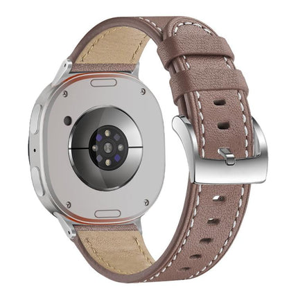 Round Tail Square Buckle Leather Watch Band, For Samsung Galaxy Watch8 / Watch8 Classic - DealBuddy
