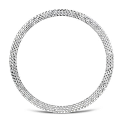 Rhombic Texture Bezel and Wavy Grain Stitched Color Buckle Silicone Watch Band