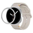 Rhombic Texture Bezel and Wavy Grain Stitched Color Buckle Silicone Watch Band, For Samsung Galaxy Watch8 44mm, For Samsung Galaxy Watch8 40mm - DealBuddy