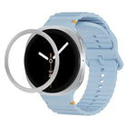 Rhombic Texture Bezel and Wavy Grain Stitched Color Buckle Silicone Watch Band