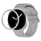Rhombic Texture Bezel and Wavy Grain Stitched Color Buckle Silicone Watch Band