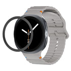 Rhombic Texture Bezel and Wavy Grain Stitched Color Buckle Silicone Watch Band
