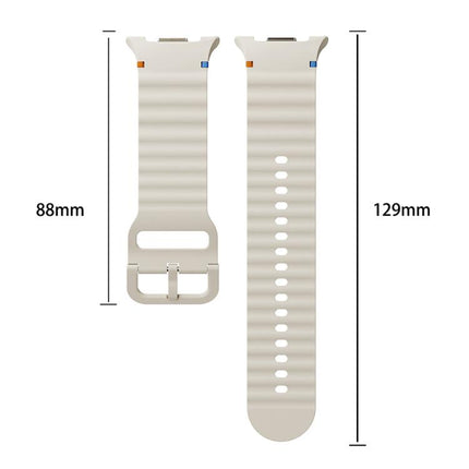 Rhombic Texture Bezel and Wavy Grain Stitched Color Buckle Silicone Watch Band